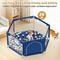 thumbnail image 5 of babyeap 50 Inch Baby Playpen,Hexagonal Toddler Playpen,Navy Blue, 5 of 7