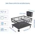 thumbnail image 2 of Dish Drying Rack with Drain Board, Trusthere Dish Rack for Kitchen Counter with Utensil Holder, Rustproof Drainboard Set with Cup Holder, Dish Drainer with 360° Swivel Drain Spout (Grey), 2 of 8