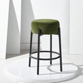 thumbnail image 2 of SAFAVIEH Couture Paisleigh Round Backless Counter Stool, Forest Green/Black, 2 of 10