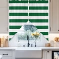 thumbnail image 3 of Swag Curtains Valances for Windows, Green White Striped Short Kitchen Window Curtains Over Sink, Minimalist Christmas Cafe Curtains Panel Set Of 2,Rod Pocket, 45 Inches Length, 3 of 8