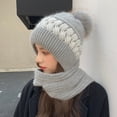thumbnail image 4 of D-GROEE 2 in 1 Knit Scarf Beanie Set Winter Stripes Cap Warm Knitted Hat Scarf Set Windproof Hats for Women, 4 of 8