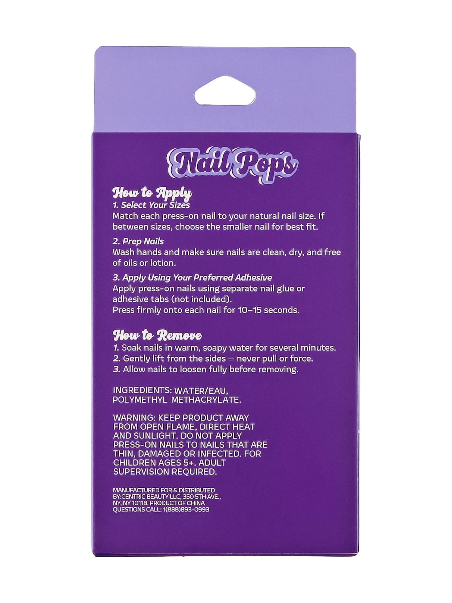 Claire's Cherry Heart Print Oval Shaped Press-on Nails, 24 Nails