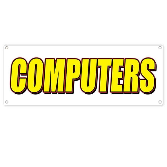 Computers 13 oz Vinyl Banner With Metal Grommets