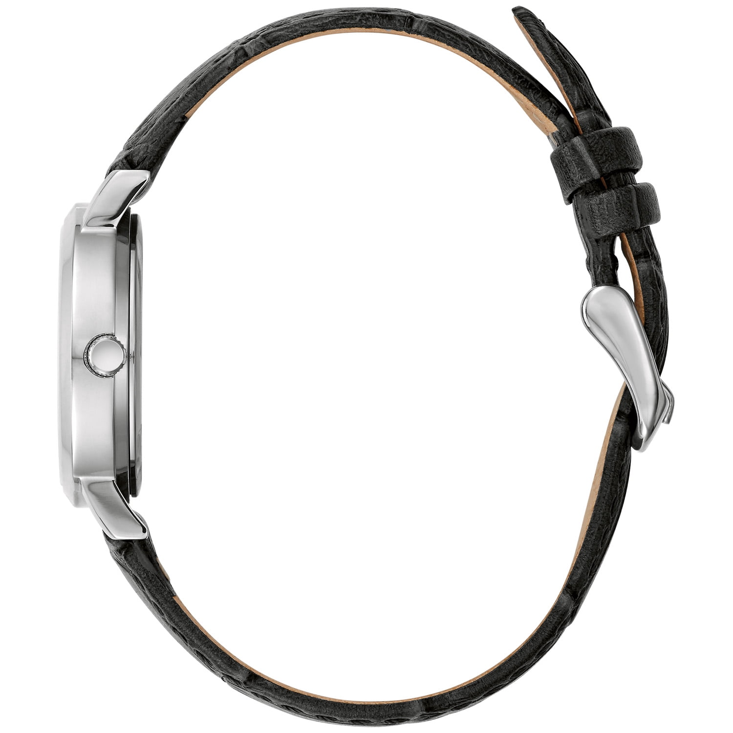 Caravelle by Bulova Women's Black Leather Strap Watch 43L216