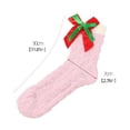 thumbnail image 3 of JZROCKER Women Cute Bowknot Christmas Fuzzy Slipper Socks Home Sleep Indoor Stockings, 3 of 21