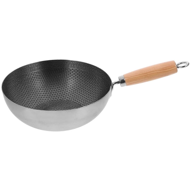Kitchen Supply Frying Pan Honeycomb Non-Stick Black Stainless Steel 22cm 1Pcs