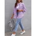 thumbnail image 2 of Gupgi Women Denim Jackets Ripped Distressed Coat Solid Color Long Sleeve Button Down Boyfriend Jean Coat, 2 of 8