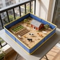 thumbnail image 6 of Foldable Fabric Sandbox Tray - Reusable Portable Play Tray for Kids Sand, Sensory Toys & Outdoor Activities (Blue/Sky Blue), 6 of 6