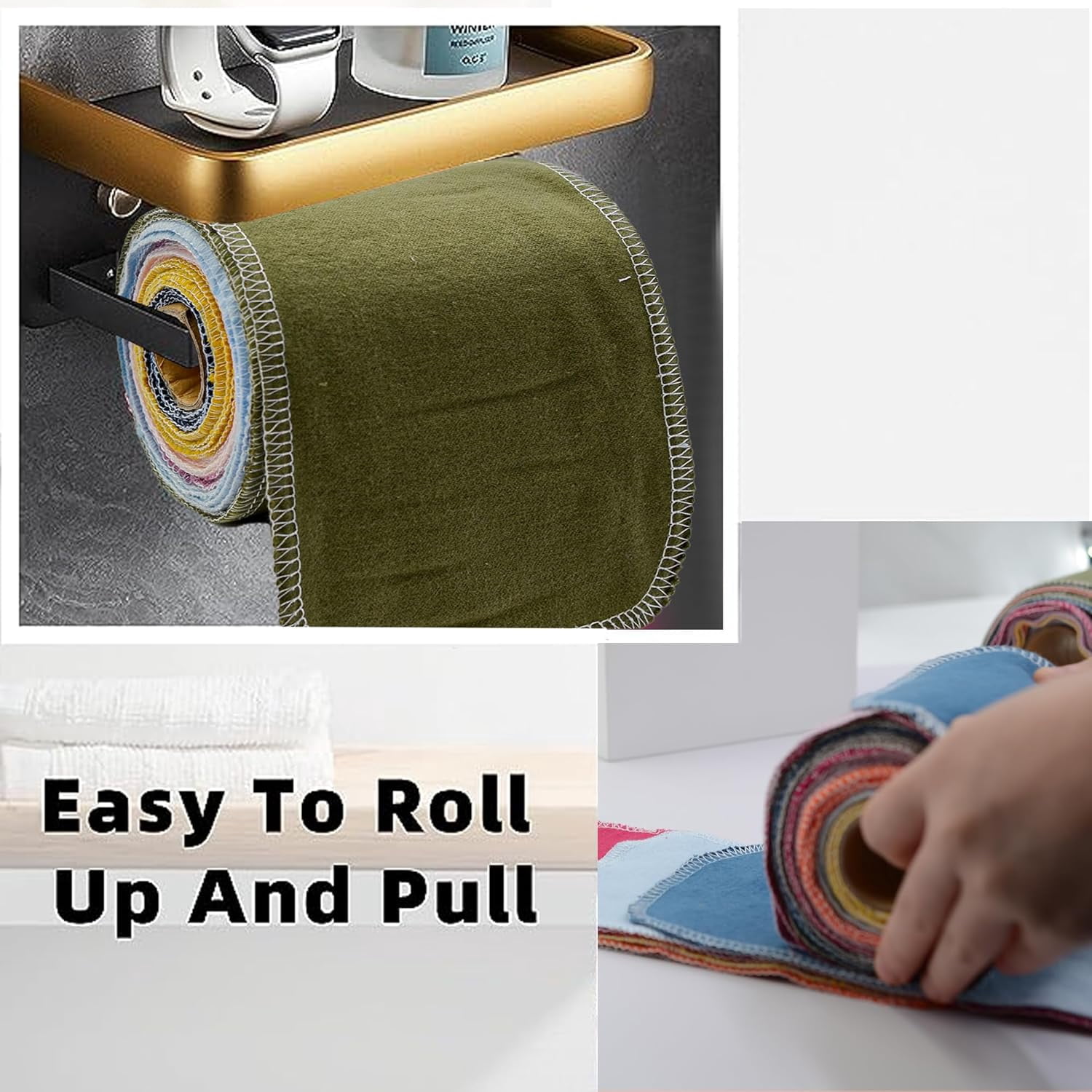 Reusable Toilet Paper Rolls – 28 Pcs Reusable Washable Bidet Wipes,Cloth Bidet Towels,Toilet Tissue Camper RV Toilet Paper,Paperless Tp Reusable Baby Wipes Alternative