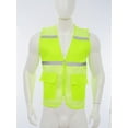 thumbnail image 2 of TiaoBug Men Women High Visibility Reflective Safety Vest Breathable Mesh Zipper Vest Work Outdoor Activities Fluorescent Yellow 170-L, 2 of 7