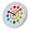 thumbnail image 4 of Rainbow Arabic Numerals Wall Clocks 30.48cm Silent Non Ticking Modern Quartz Quiet Sweep Movement Clocks, Rainbow Color Arabic Numerals With Multiple Time Zone, White, 4 of 10