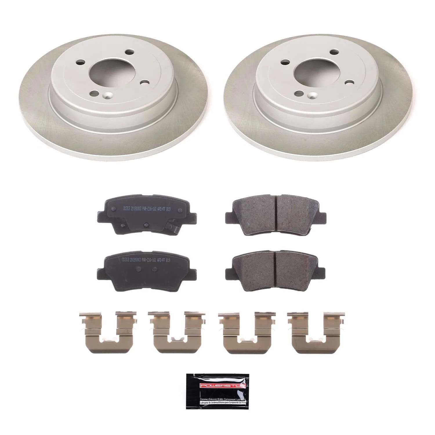 PowerStop Rear Semi-Coated Rotor and Low-Dust Ceramic Brake Pad Kit SC6507
