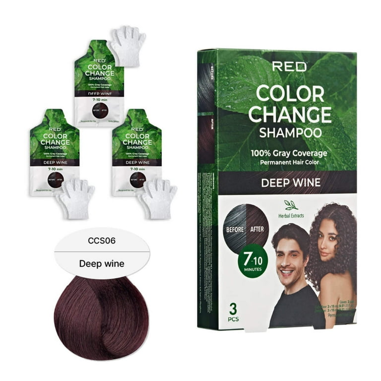 Red by Kiss Quick Cover Natural Herbal Color Change Shampoo 3