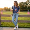 thumbnail image 7 of Bexdxz Women's 9.11 Never Forget Printed V-Neck Short Sleeve T-Shirt Patriotic American Flag 2001-2026 25Th Anniversary Honor Tee for Everyday Wear Dark Blue M, 7 of 7