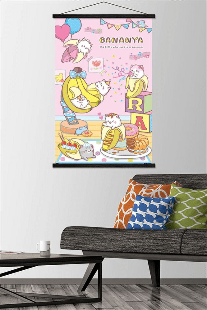 Bananya - Party Wall Poster with Magnetic Frame, 22.375" x 34"