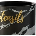 thumbnail image 3 of Benzara Utensil Jar with Ceramic Frame and Cursive Writing, Black, 3 of 5
