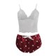 thumbnail image 1 of Gibobby Pijama algodón mujer Conjunto de pijama de encaje de lencería para mujer Conjunto de de 2 piezas Shorts Ropa de dormir(Rojo,G), 1 of 5