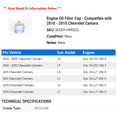 thumbnail image 2 of Engine Filter Cap - Compatible with 2010 - 2015 Chevy Camaro 2011 2012 2013 2014, 2 of 2