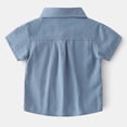 thumbnail image 6 of ASEIDFNSA Boys Denim Western Shirts Short Sleeve Button Down Tops with Chest Pocket 1-2 Years, 6 of 6