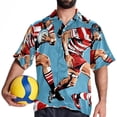 thumbnail image 4 of Football Men's Short Sleeve Printed Button Down Beach, Casual, Poplin Shirts for Summer Vacation, 4 of 6