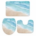 thumbnail image 2 of Summer Beaches Bathroom Rugs Set Gradient Blue Ocean Casual Sea Coastal Non Slip Absorbent Soft Bath Mats 3 Piece Set with Bathroom Rug, U-Shaped Floor Mat, Toilet Seat Cover Small Size, 2 of 9