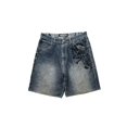 thumbnail image 2 of Pantalones cortos de mezclilla para hombre, ropa informal con estampado de calavera personalizada, estilo gótico, punk, hip-hop, moda coreana y2k, 2024, 2 of 5