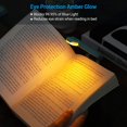 thumbnail image 2 of Luz de libro ámbar, luz de libro recargable USB para leer en la cama, luz de libro con clip, brillo ajustable, luz de ayuda para dormir, blanco cálido, verde brillar Electrónica, 2 of 5