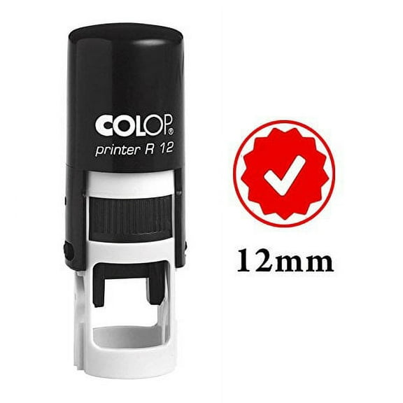 RIGHT MARK Self Inking Mini Rubber Stamp Colop Round Decorative Teachers Stamps 12mm