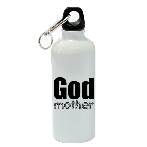Godmother White Aluminum Sports 20 oz Water Bottle