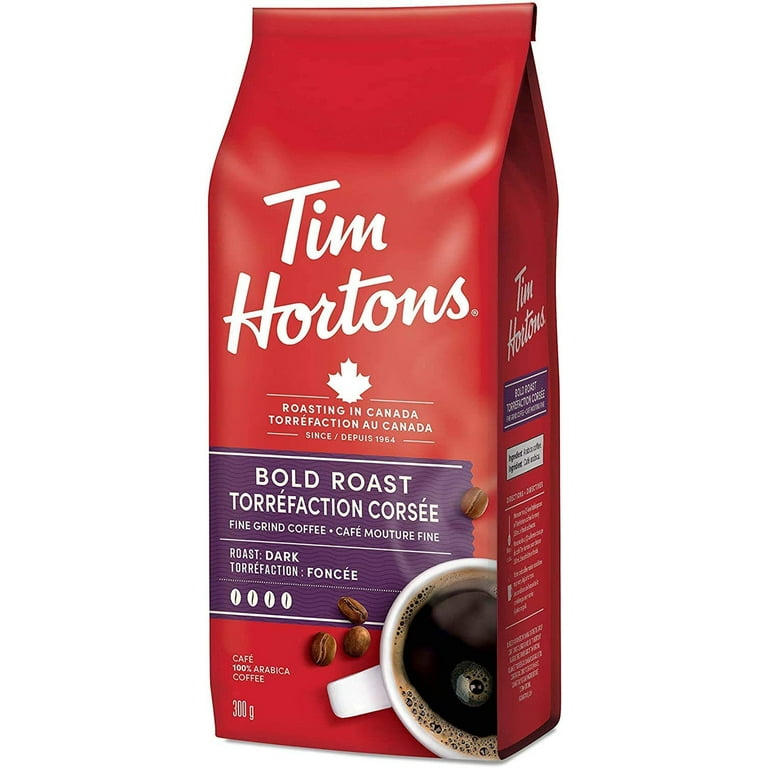 Tim Hortons Bold Roast, Fine Grind Coffee, Dark Roast, 300g Tim Hortons Bold Roast, Fine Grind Coffee, Dark Roast, 300g