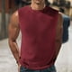 thumbnail image 1 of pstuiky Camiseta sin mangas para hombre, Blusa deportiva sin mangas con cuello redondo y estampado liso informal para hombre Camisas para hombres s, 1 of 6