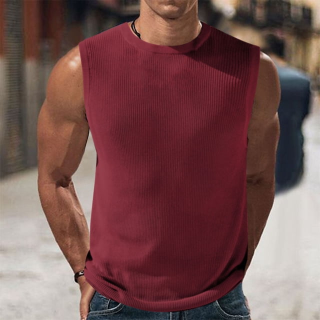 DPTALR Pull Décontracté pour Hommes Col Rond Débardeur de Sport Blouse
