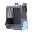 thumbnail image 1 of Cat Backpack Stylish Cute Lightweight Portable Travel Mesh Breathable Pet Carrier Backpack for Cats Kittens Puppies Sky Blue Transparent, 1 of 1