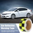 thumbnail image 2 of Unique Bargains 5cmx10m Fluorescent Yellow and Black Car Checkered Reflective Stickers Safety Warning  Protector, 2 of 6