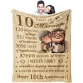 thumbnail image 1 of LHSHID 10th Anniversary Tin Gifts Blanket 10 Year Anniversary Wedding Gifts for Him Her Couples10th Anniversary Wedding Gifts10 Year Anniversary Decorations Blanket 40"x50", 1 of 7