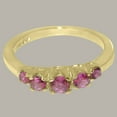 thumbnail image 6 of LBG British Made 10k Yellow Gold Natural Pink Tourmaline Womens band Ring - 33 size options - Size 5, 6 of 7