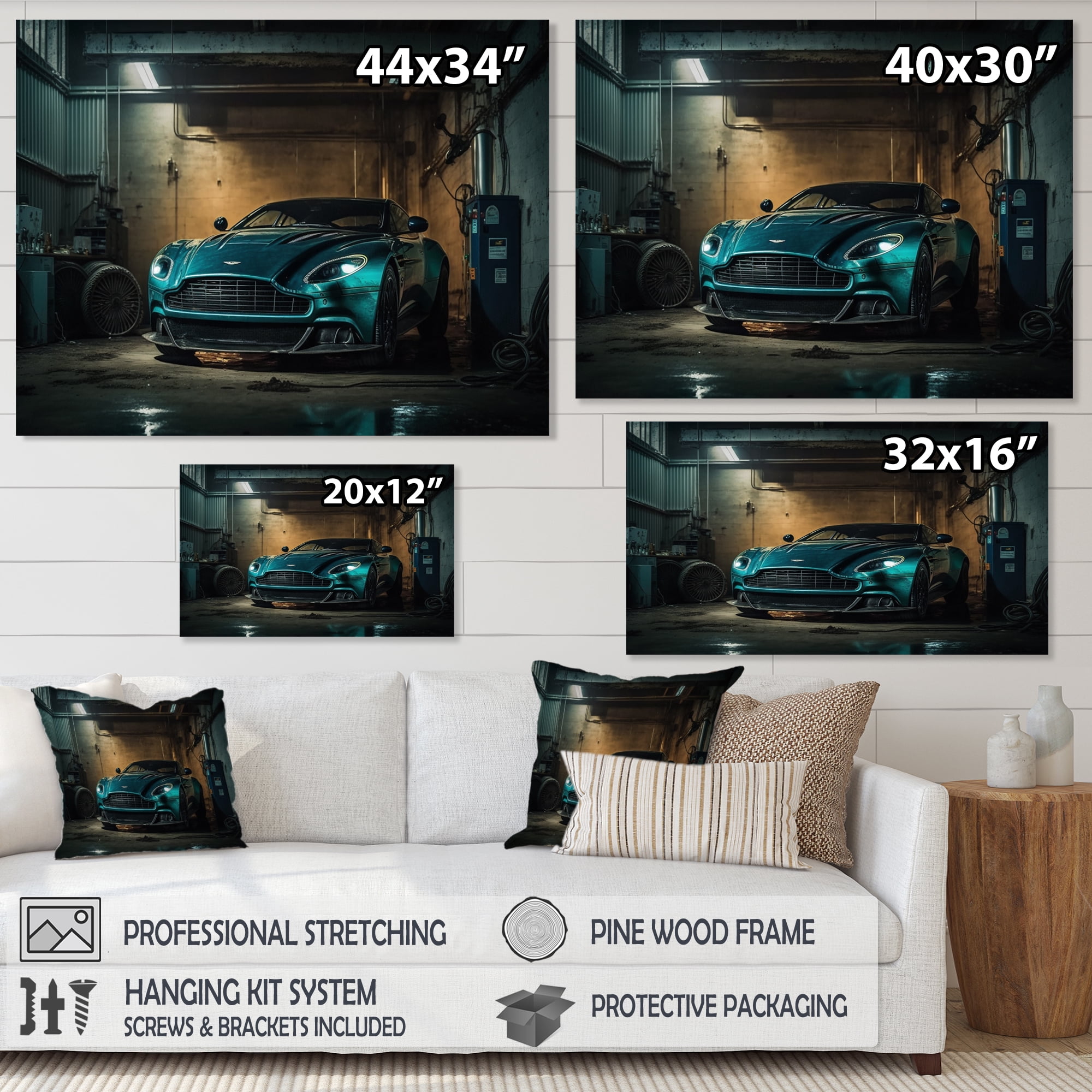 Designart Aston Exotic Car Photography Canvas Wall Art