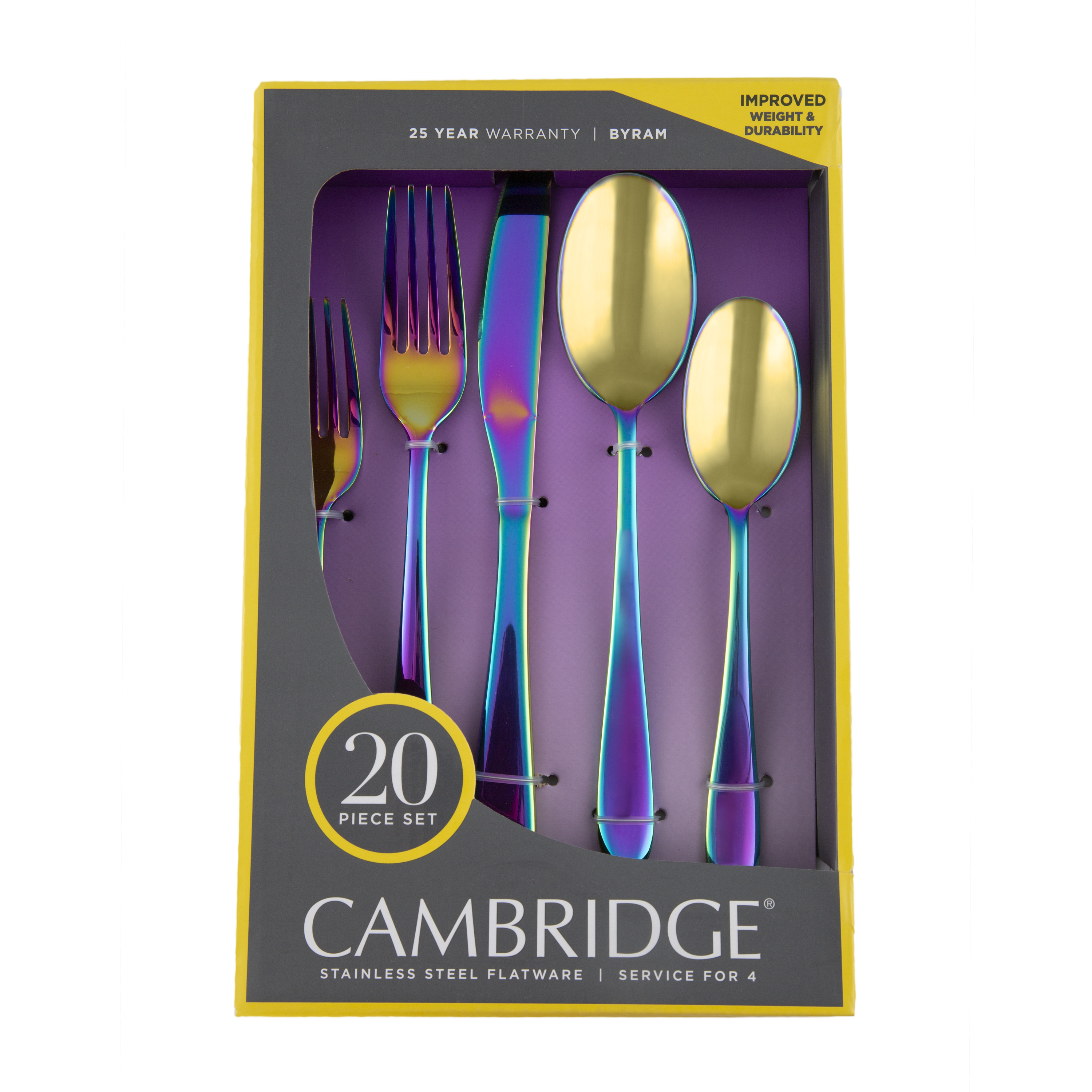 Cambridge Silversmiths Byram Rainbow Mirror 20-Piece Flatware Set, Service for 4 photo 7