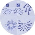 thumbnail image 1 of Ahgly Company Machine Washable Indoor Round Transitional Lavender Blue Area Rugs, 5' Round, 1 of 7
