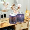thumbnail image 3 of Yayeee 2 Pack Qtip Holder Bathroom Cotton Swab Canister with Lid Clear Dispenser Set, Purple Forest, 3 of 6