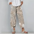thumbnail image 2 of Plus Size Baggy Harem Pants for Women 2025 Vintage Floral Pattern Capris with Pockets Casual Baggy Summer Beach Pant, 2 of 5