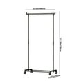 thumbnail image 3 of Metal Clothing Garment Rack with Bottom Shoe Shelf | 5-Tier Storage Organizer with Wheels | Space Saving Entryway Coat & Shoe Cabinet for Home | 130x60x35cm, 3 of 6