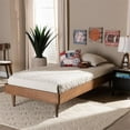 thumbnail image 5 of Bowery Hill Ash Walnut Finished Wood Twin Size Platform Bed Frame, 5 of 7