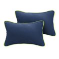 thumbnail image 2 of Sunbrella  Canvas Navy/ Canvas Macaw Corded Indoor/ Outdoor Pillow Set 16 in x 26 in, 2 of 5