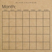 LLAMA BIRD PRESS Blank Calendar: Kraft Brown Paper, Undated Planner for Organizing, Tasks, Goals, Scheduling, DIY Calendar Book (Paperback)