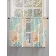 thumbnail image 3 of Kitchen Curtains 54 Inches length, Coastal Turquoise Window Treatment Curtain Drapes, Ocean Coral Starfish Shell Modern Sea Decorative Window Curtains for Bedroom Cafe, 52"x54", 2 Panels, 3 of 7