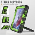 thumbnail image 5 of Samsung Galaxy Tab A7 Lite Heavy Case 8.7 Inch 2022 SM-T200/T205/T207 with Built-in Screen Protector, Dteck 3 in 1 Shockproof Bumper Full Body Drop Protection with 360° Ring Holder,Black+Green, 5 of 8