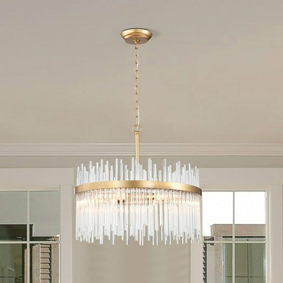 The Lighting Shop Casandra 5-Light Shiny Bronze Electric Clear Glass Bar Chandelier