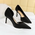 thumbnail image 3 of Women Pointed Toe High Heel Stiletto Pumps 7CM Satin Cut-Out Wedding Evening Party Court Shoes, 3 of 6