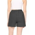 thumbnail image 3 of Women's Casual Stripe Elastic Waist Drawstring Pockets Lightweight Short Lounge Pants, 3 of 6